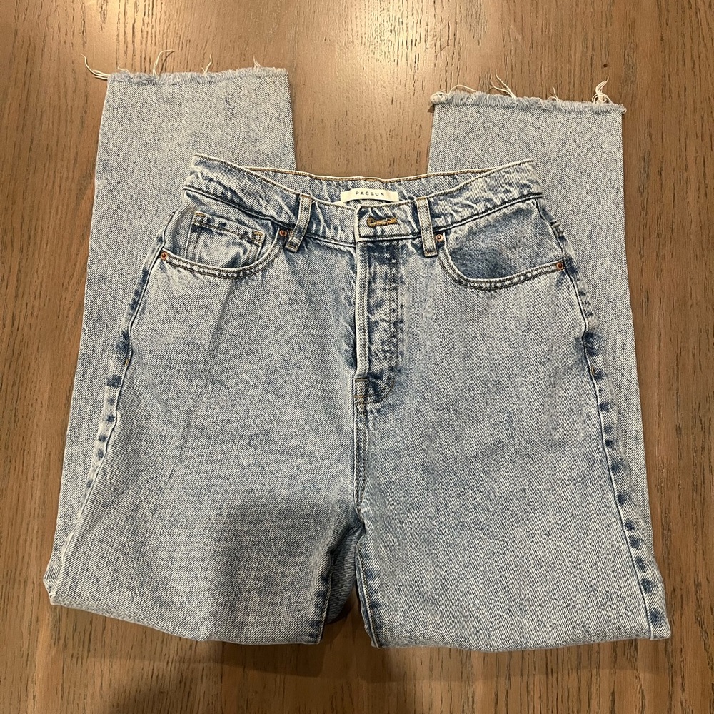 PacSun Eco Light Blue High Waisted Straight Leg Jeans